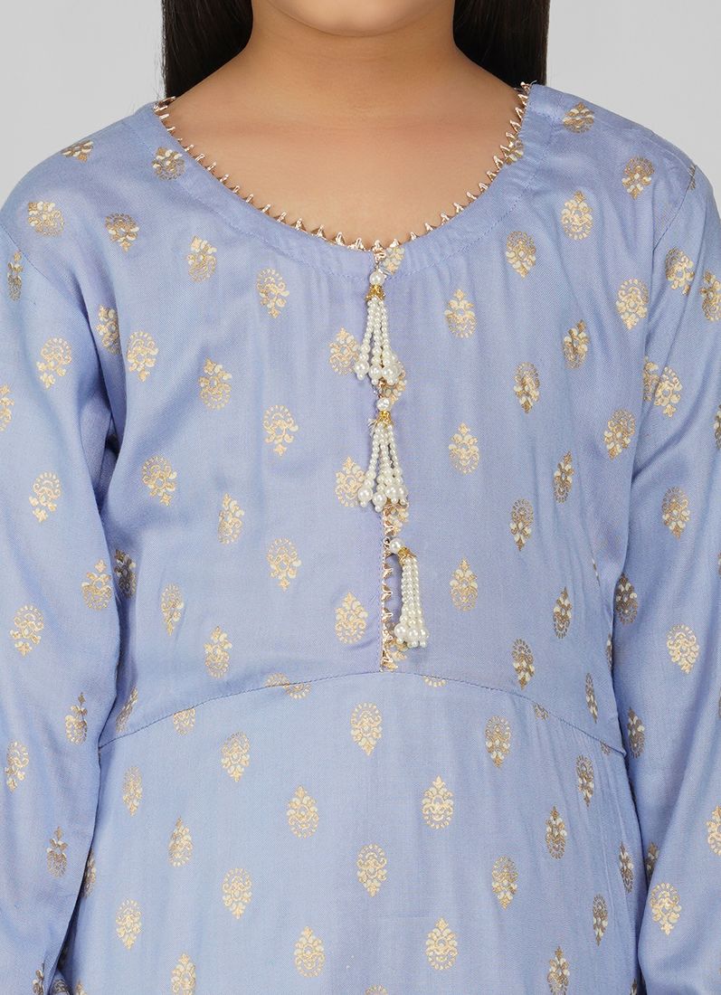 Buy Kids Lilac Rayon Printed Palazzo Suit Set