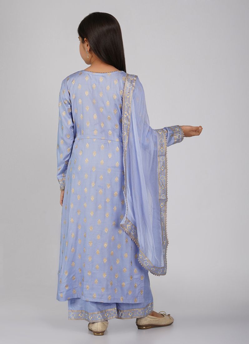Buy Kids Lilac Rayon Printed Palazzo Suit Set