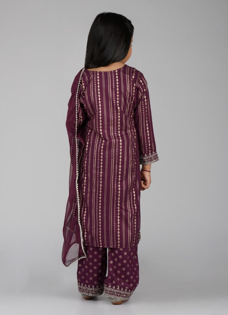 Buy Kids Wine Foil Print Suit Set