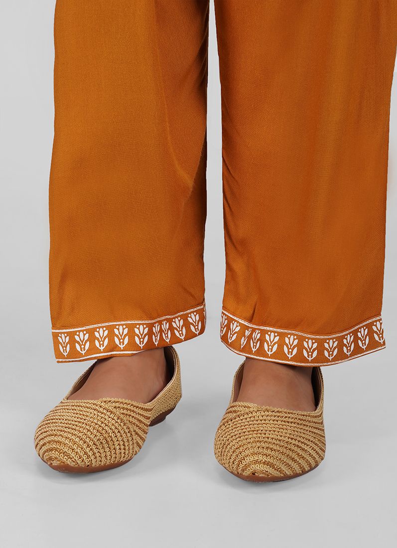 Buy Kids Mustard Anarkali Suit Set