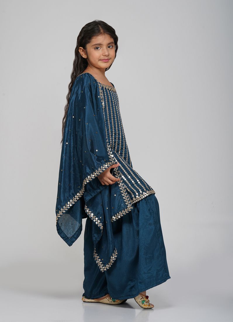 Buy Kids Dark Green Chinon Suit Set