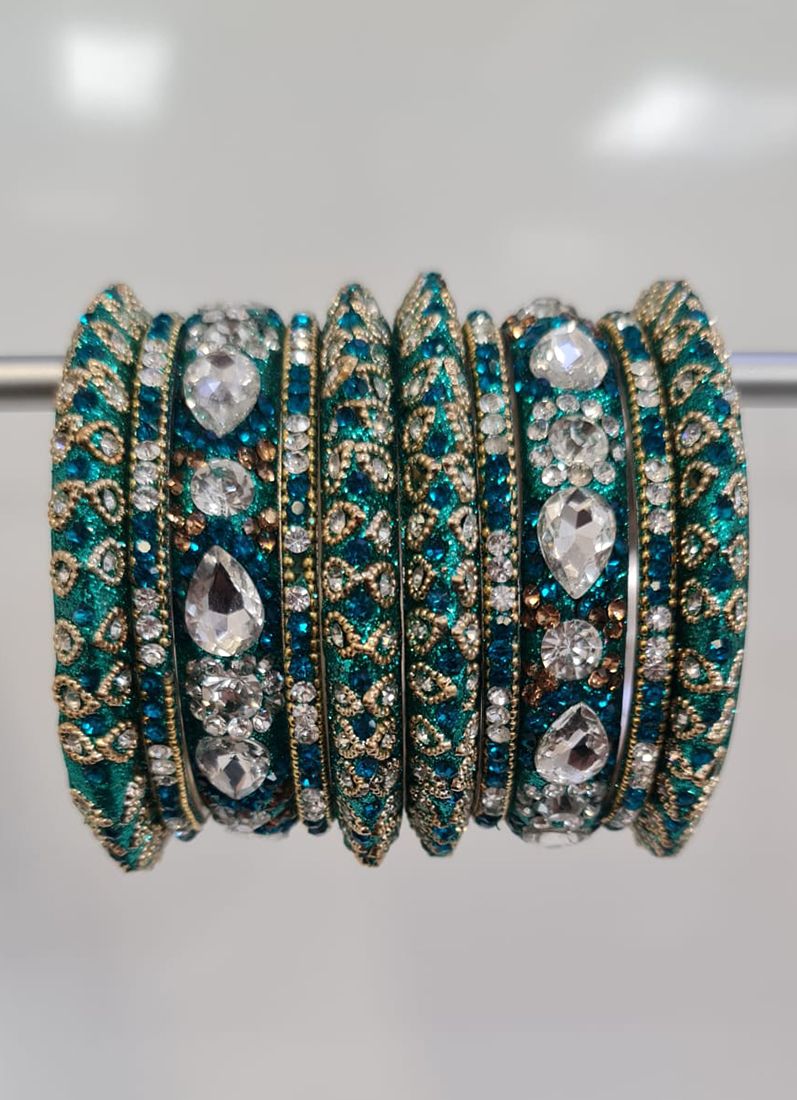 Buy Rama Intricate Diamonte Bangle Set