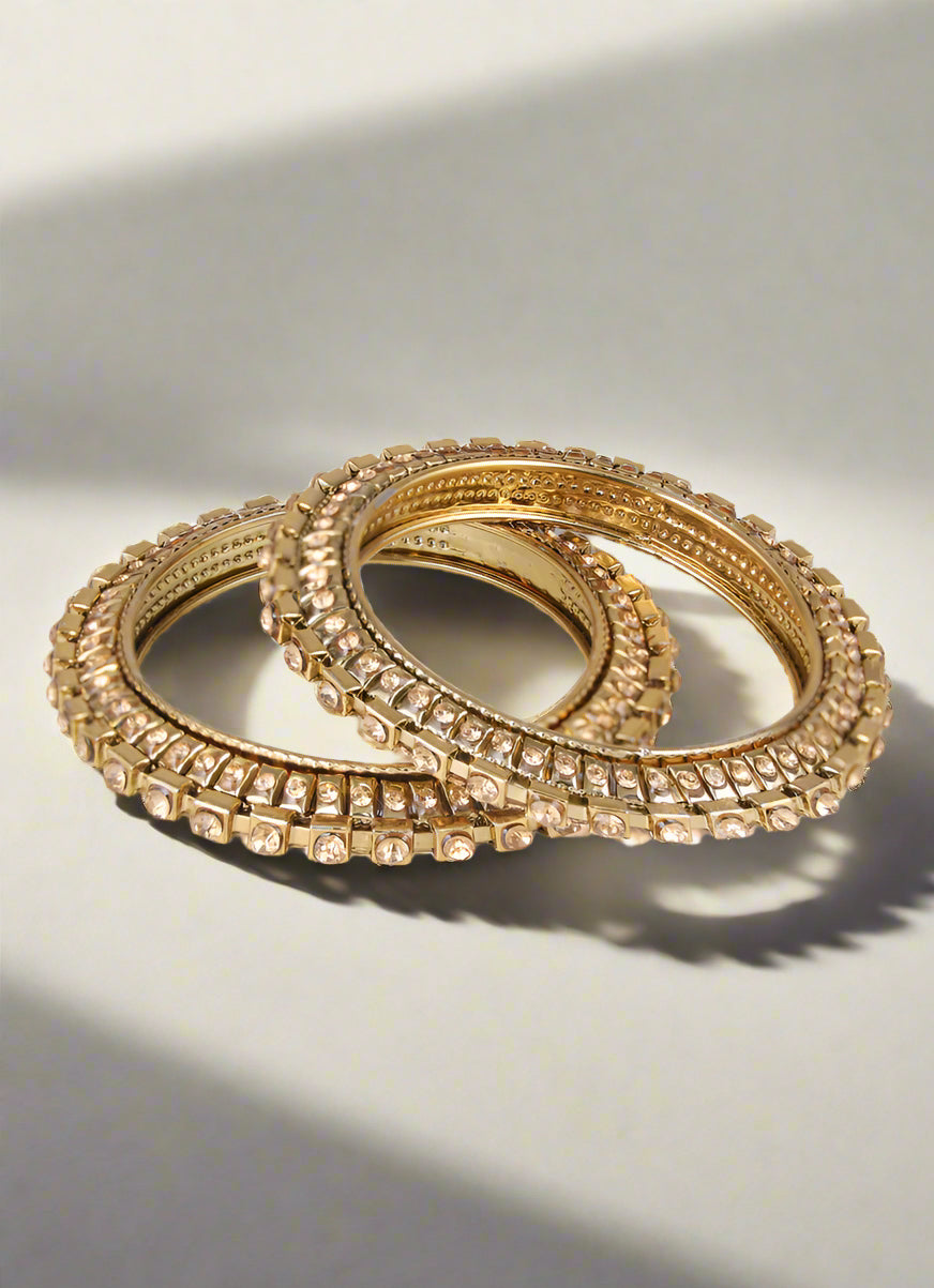 Buy Antique Gold Pair Of Kara Bangle Set