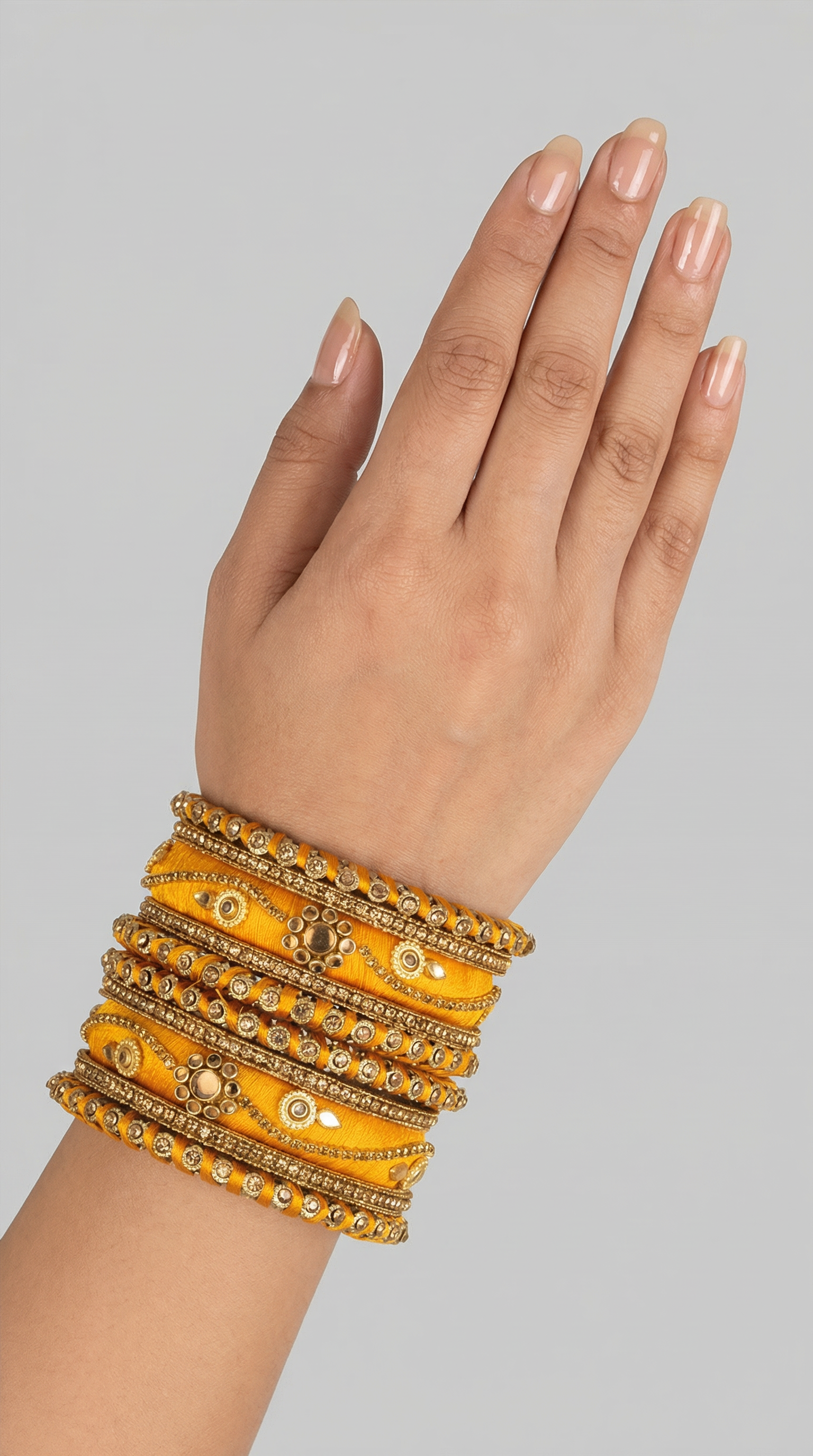 Haldi Orange Thread Bangle Set