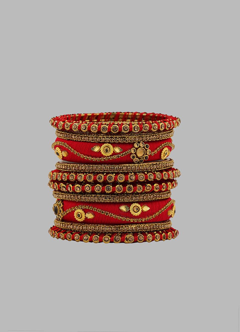 Buy Red Thread Bangle Set