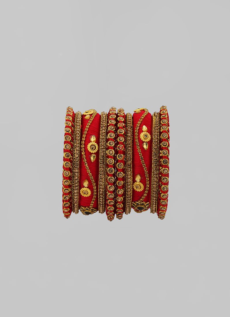 Buy Red Thread Bangle Set