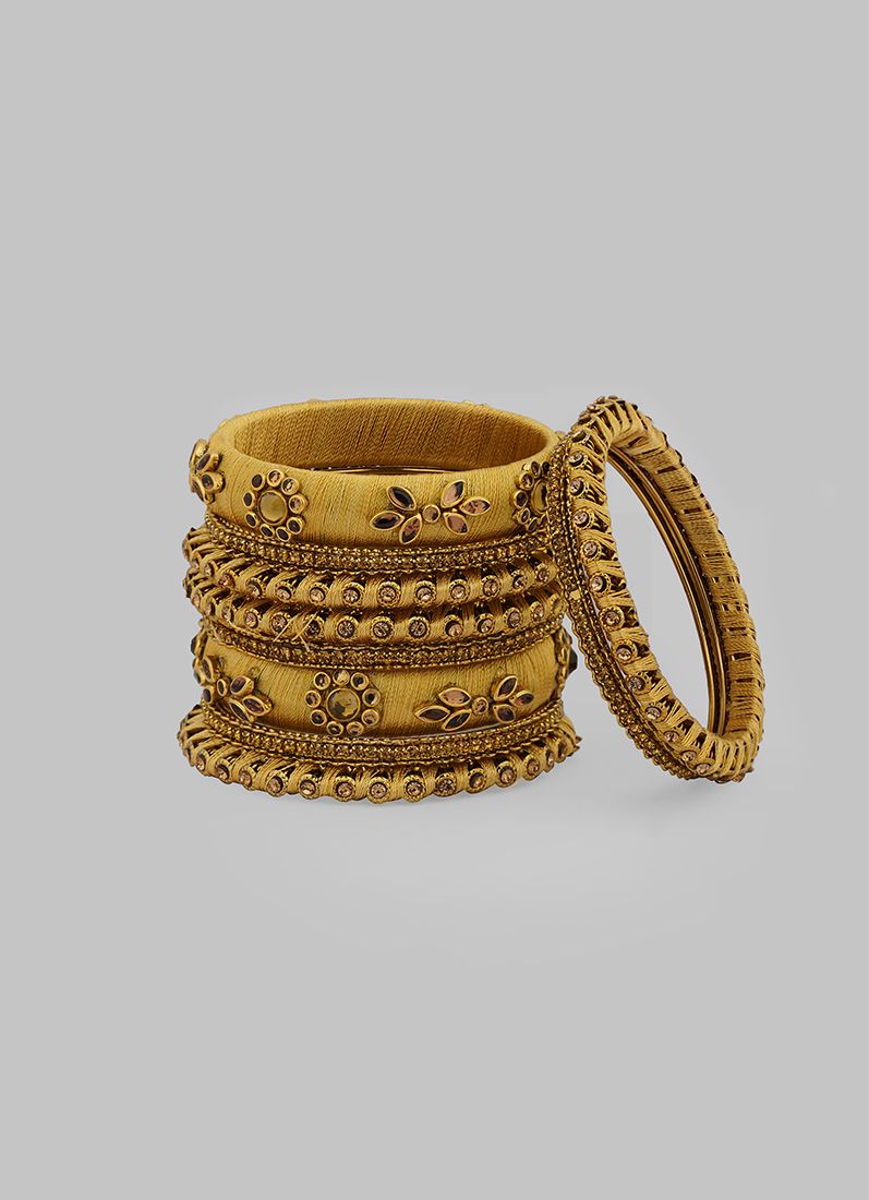 Buy Gold Thread Bangle Set