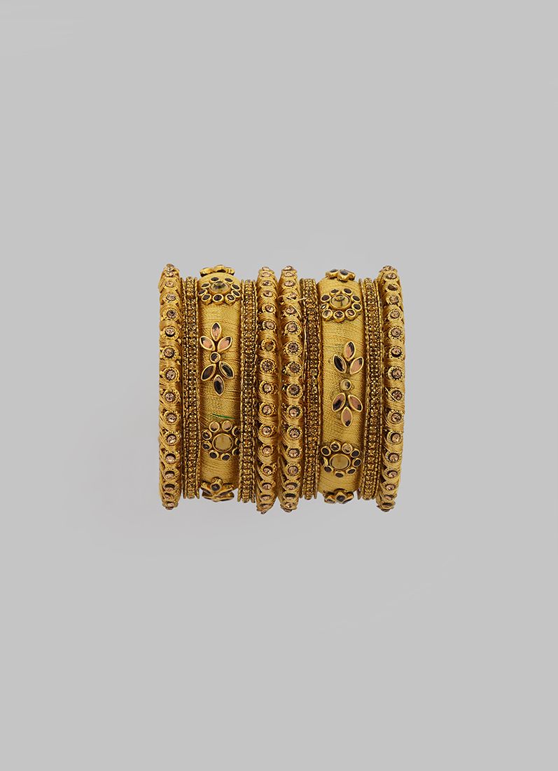 Buy Gold Thread Bangle Set