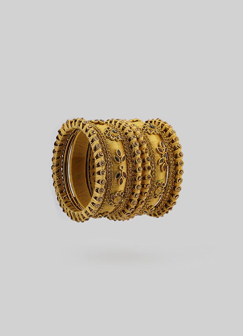 Buy Gold Thread Bangle Set