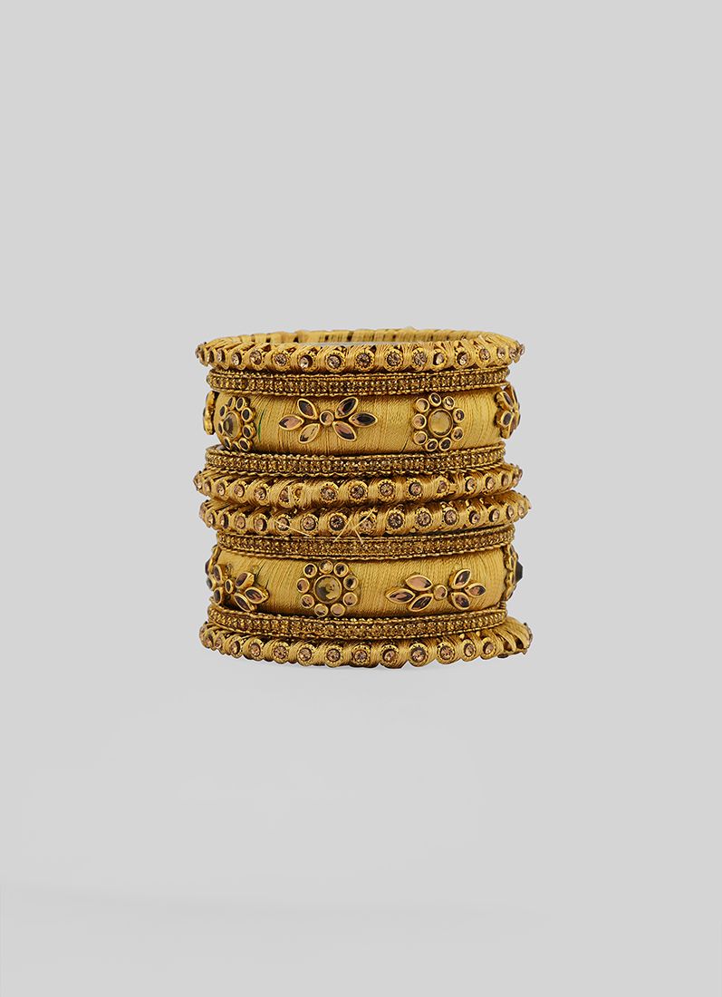 Buy Gold Thread Bangle Set