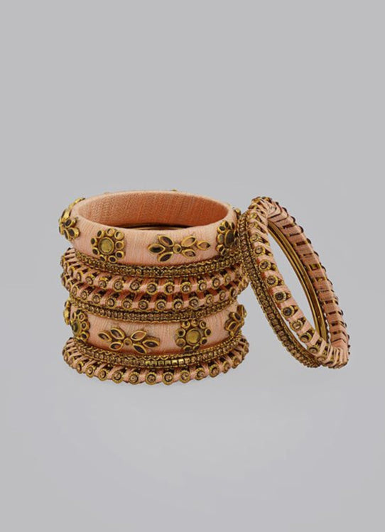 Buy Stylish Pink Thread Bangle Set