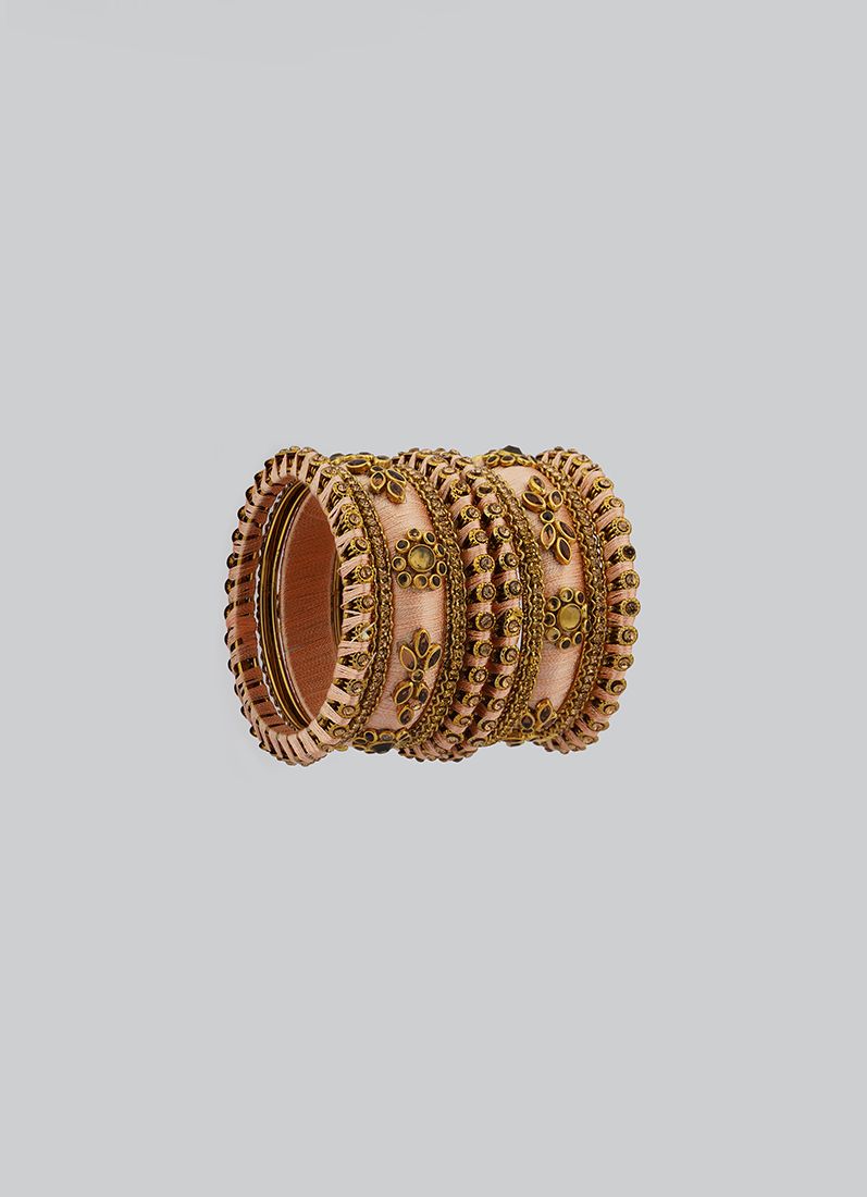 Buy Stylish Pink Thread Bangle Set
