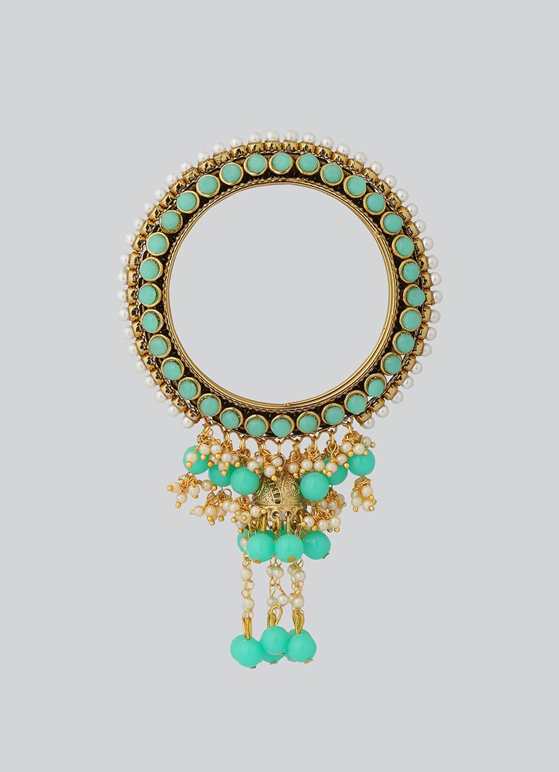 Buy Mint Green Bangle Droplet Beaded