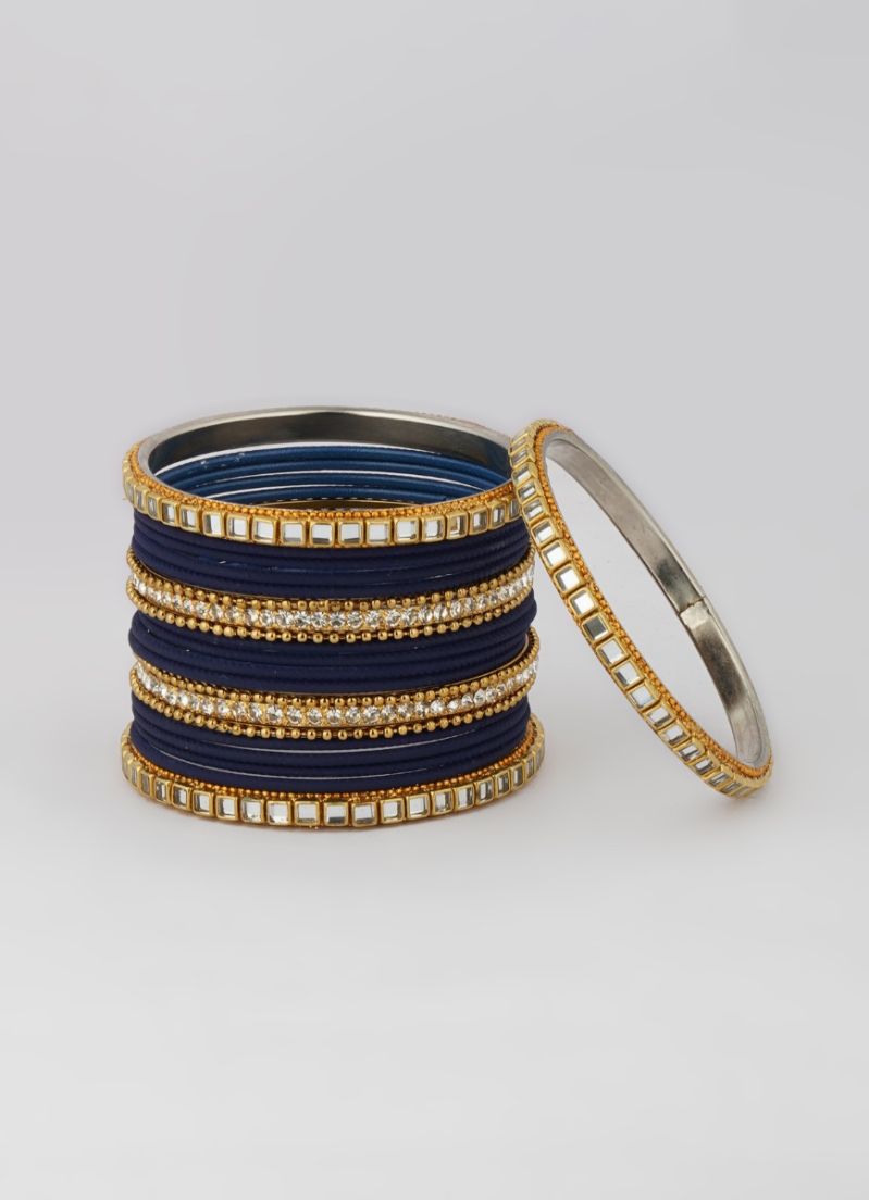Buy Navy Bridal Bangle Set in UK Diya Online1