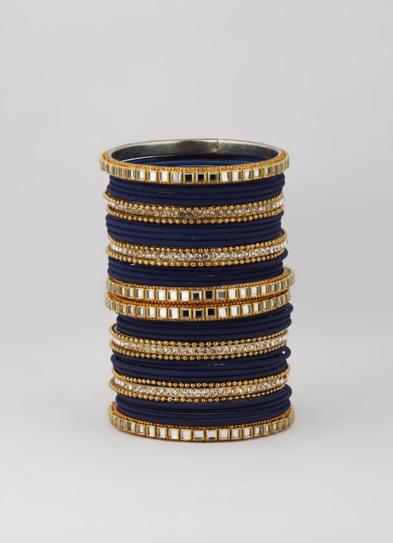 Buy Navy Bridal Bangle Set