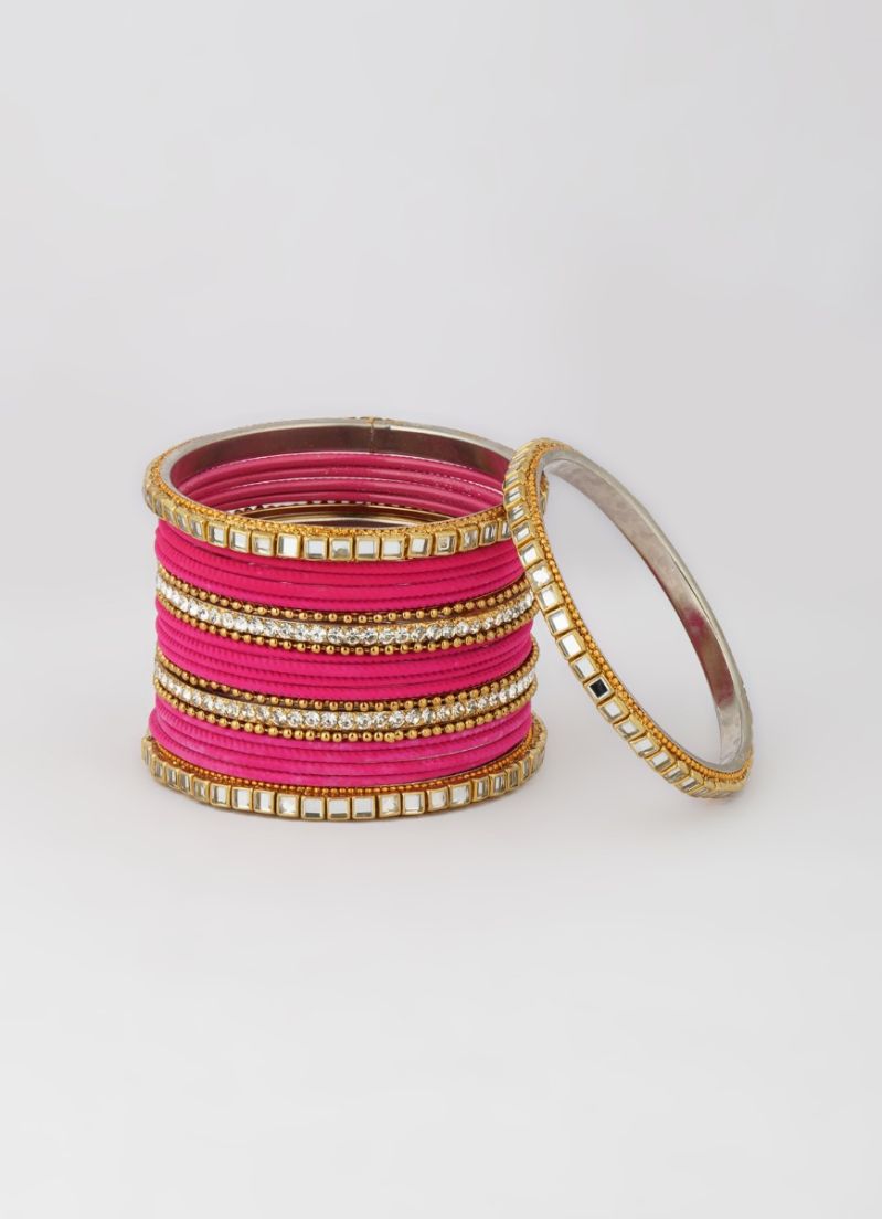 Buy Pink Double Bangle Set