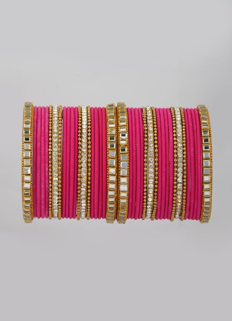 Buy Pink Double Bangle Set