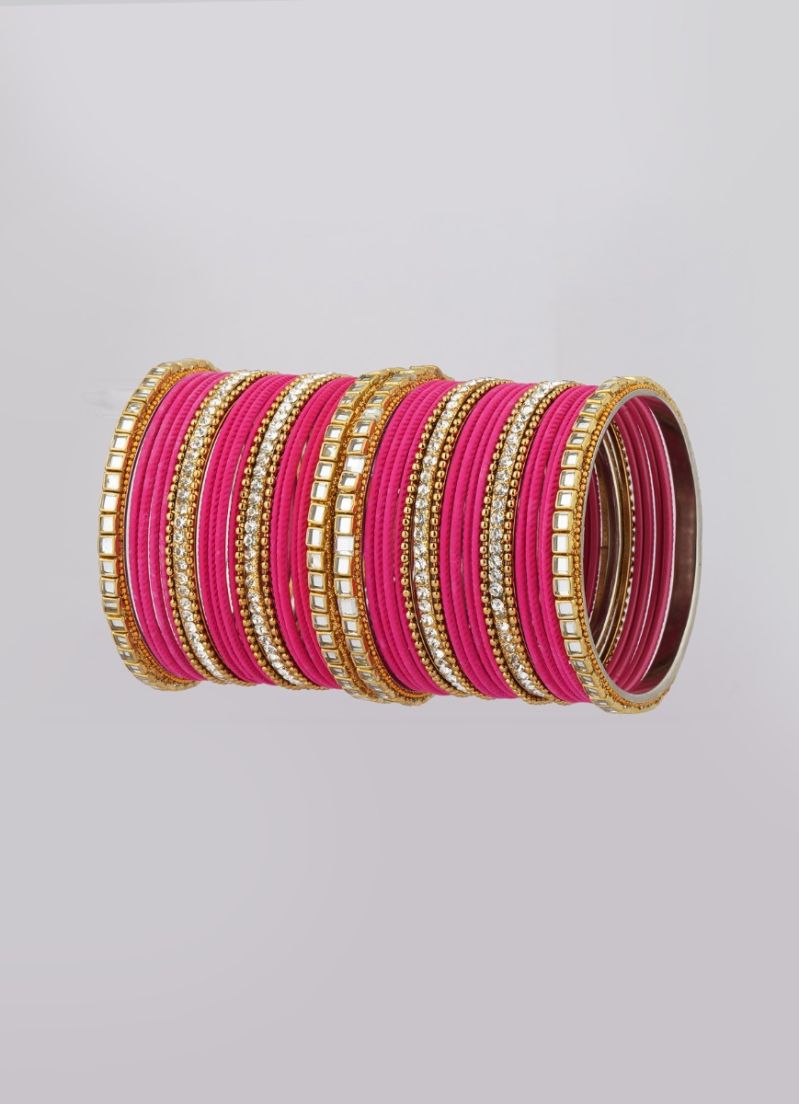 Buy Pink Double Bangle Set