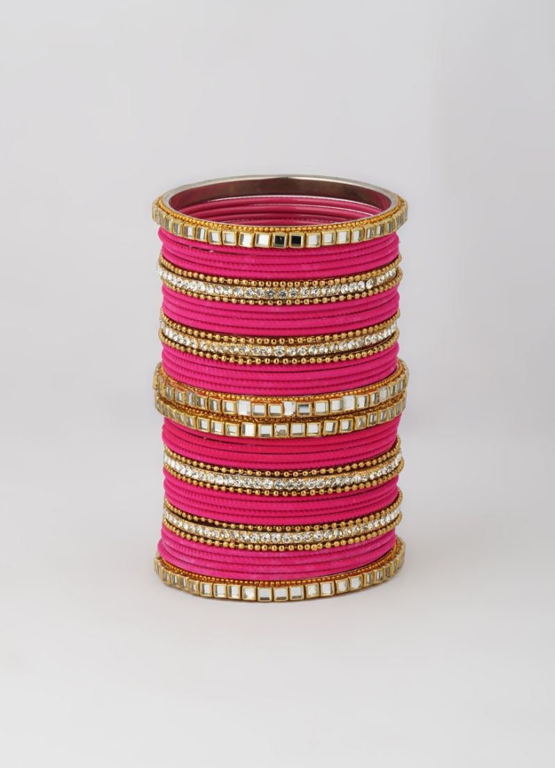 Buy Pink Double Bangle Set