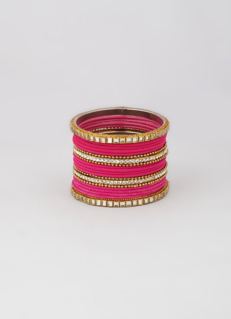 Buy Pink Double Bangle Set