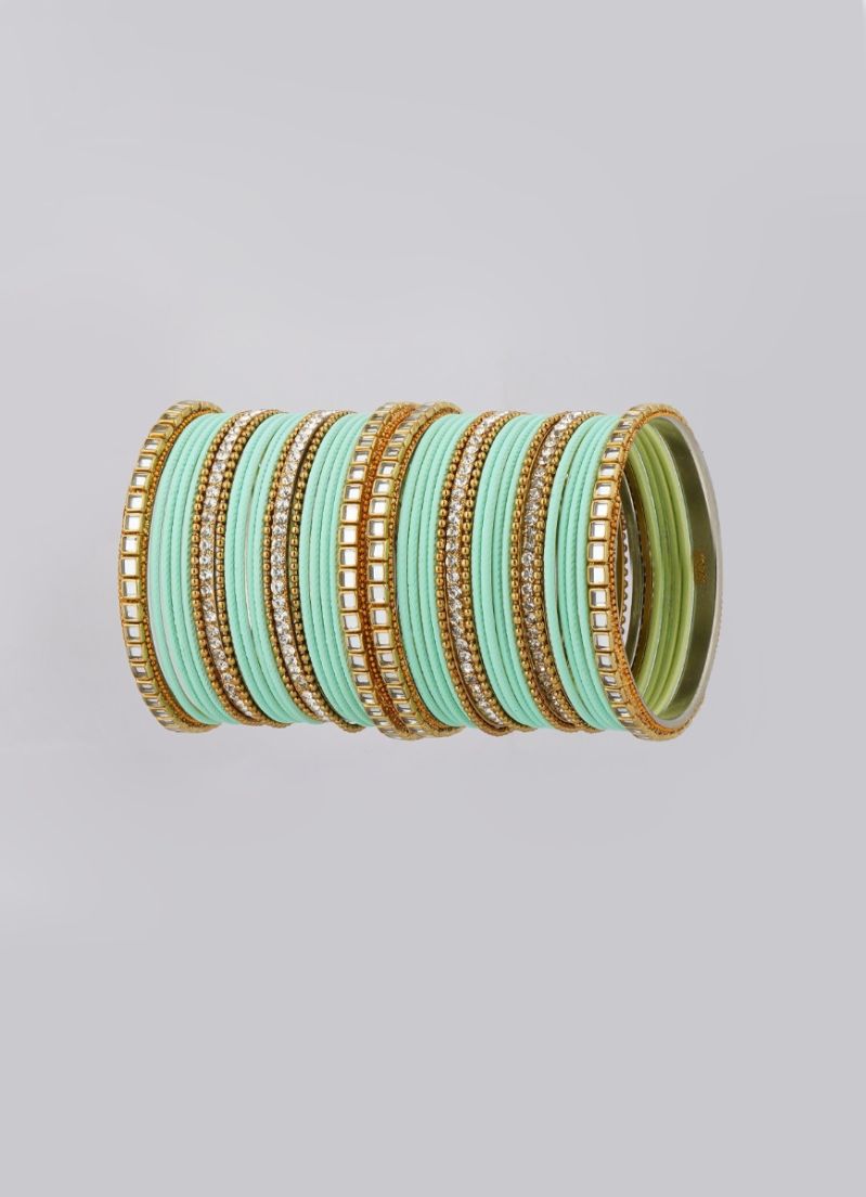 Buy Mint Double Bangle Set