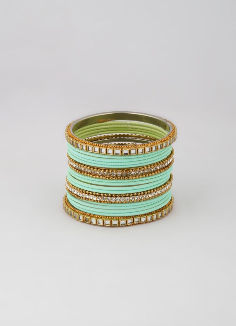 Buy Mint Double Bangle Set