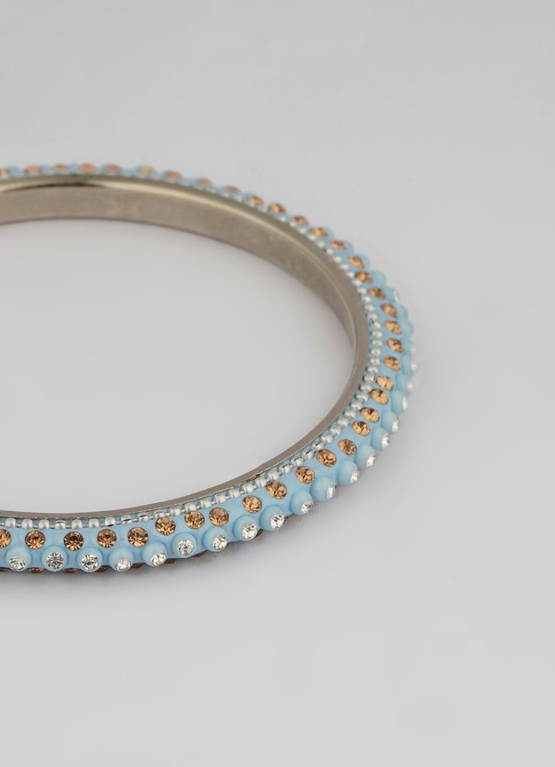 Buy Aqua Blue Four Pcs Bangle Set