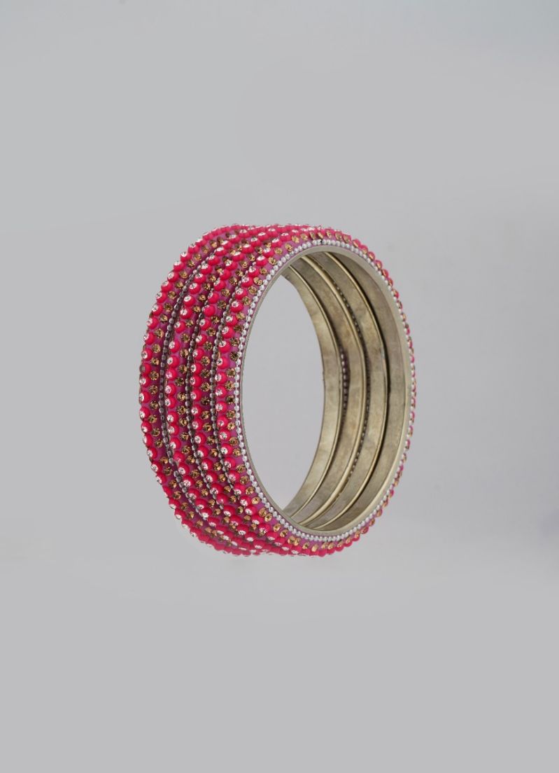Buy Pink Four Pcs Bangle Set