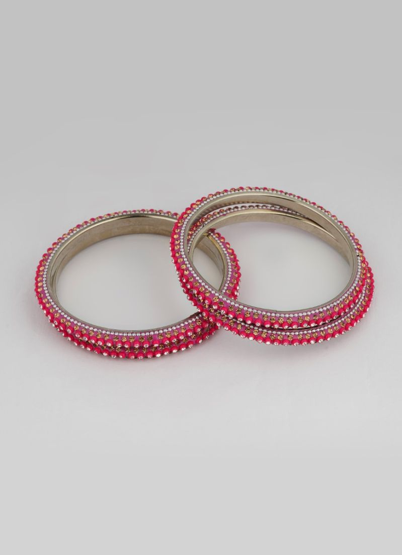 Buy Pink Four Pcs Bangle Set