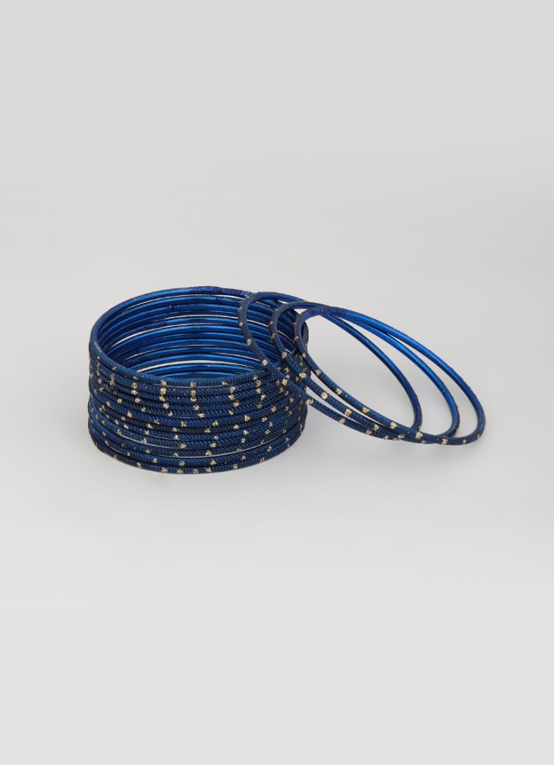 Buy Navy Glitter Spot Bangle Set