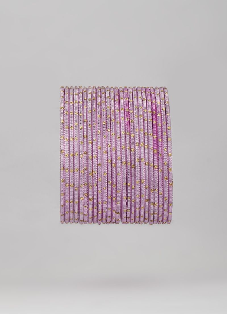 Buy L Pink Glitter Spot Bangle Set