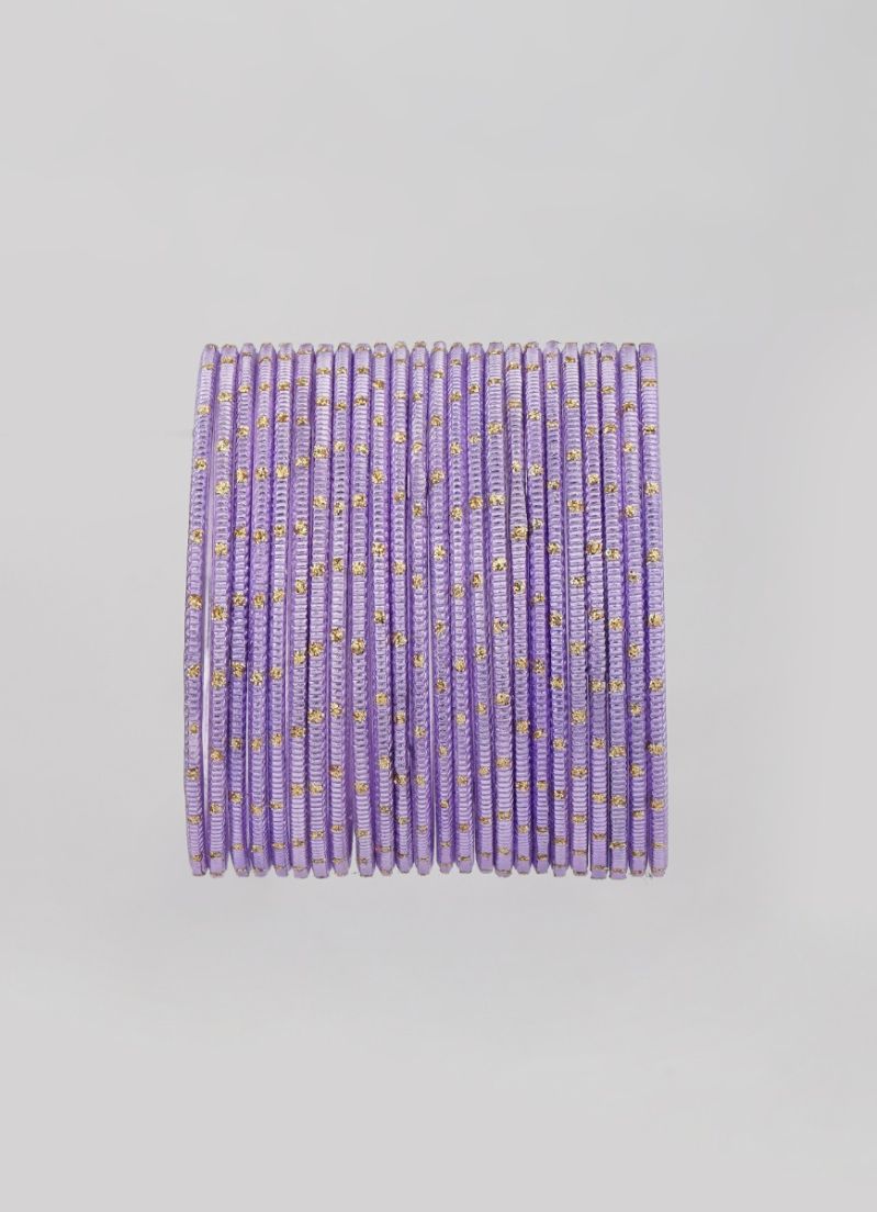 Buy Lilac Glitter Spot Bangle Set
