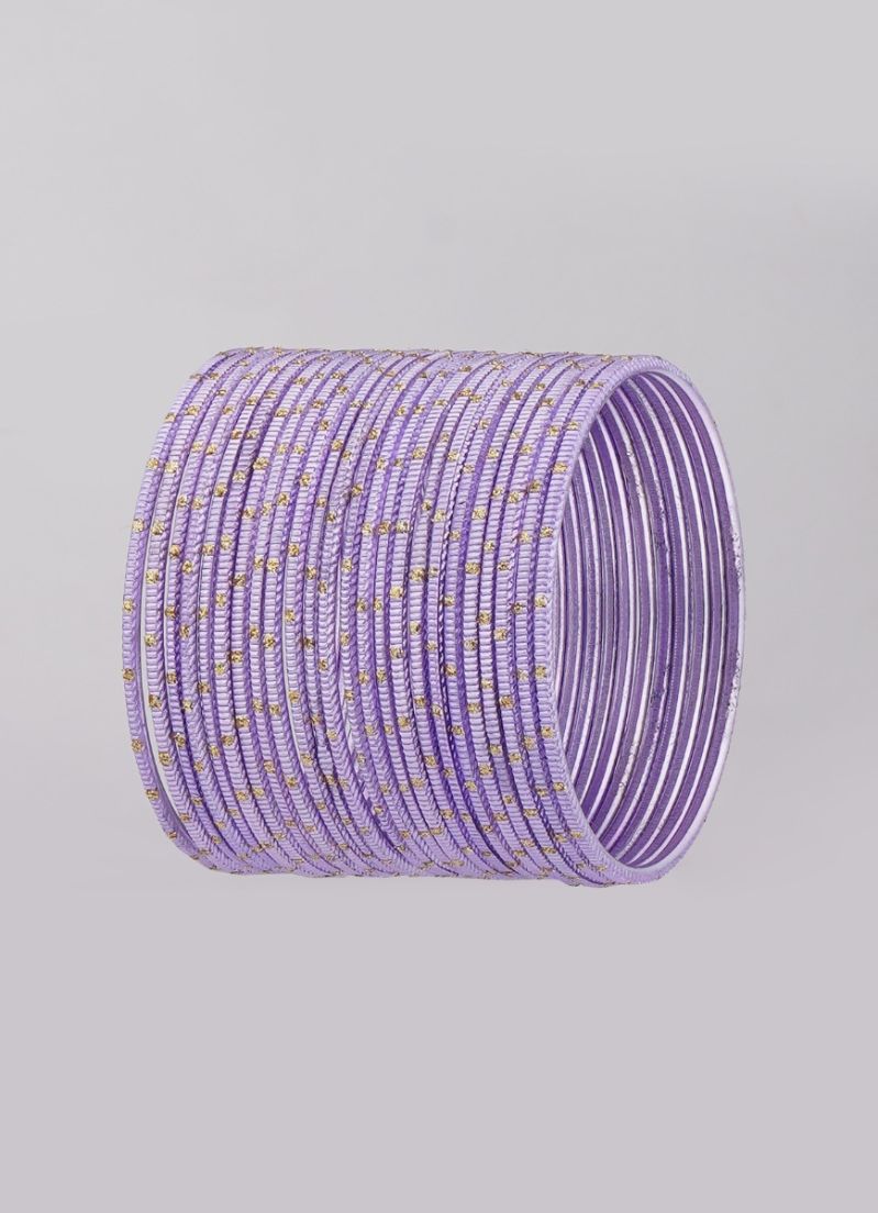 Buy Lilac Glitter Spot Bangle Set