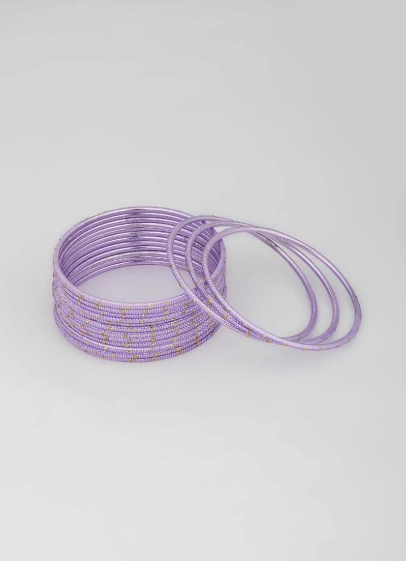 Buy Lilac Glitter Spot Bangle Set