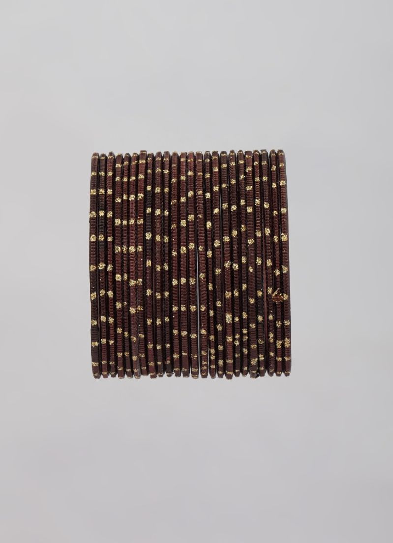 Buy Brown Glitter Spot Bangle Set