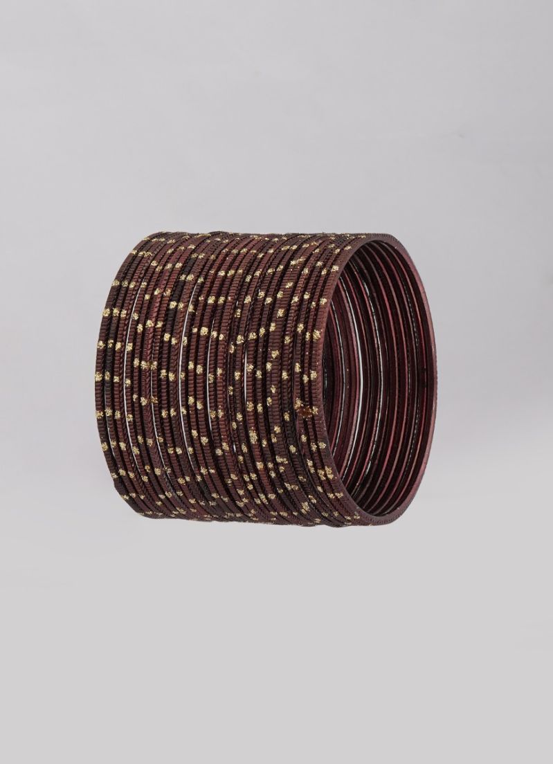Buy Brown Glitter Spot Bangle Set