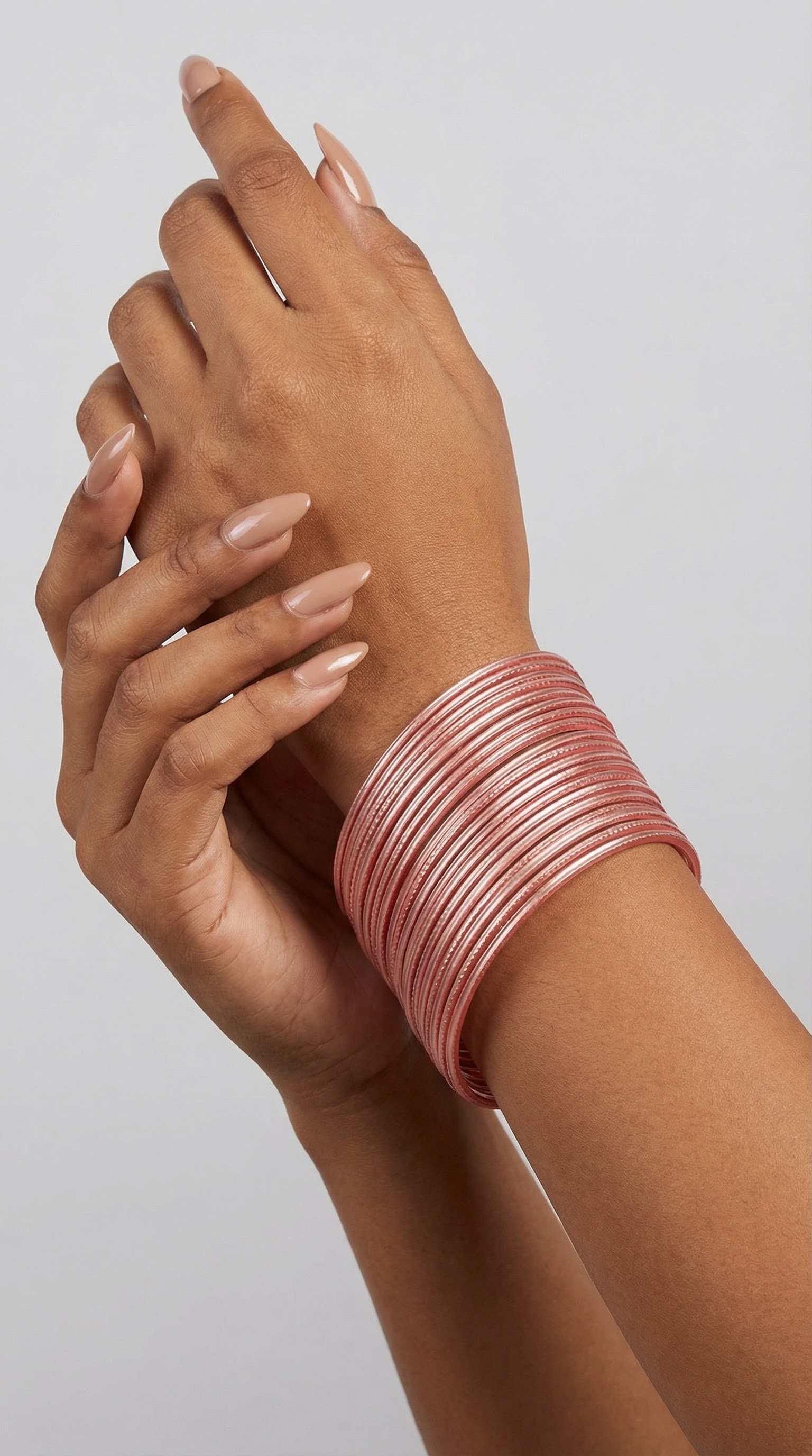 Peach bangles 24 piece stackable set