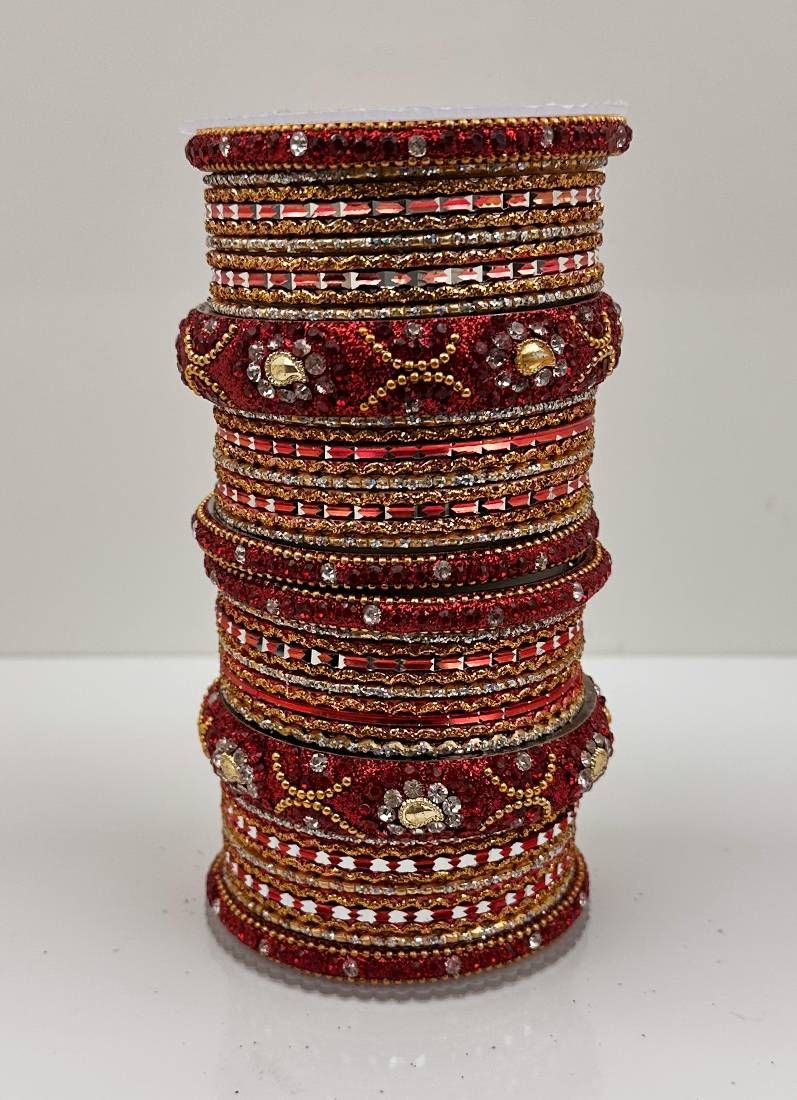 Buy Red Double Bangle Set