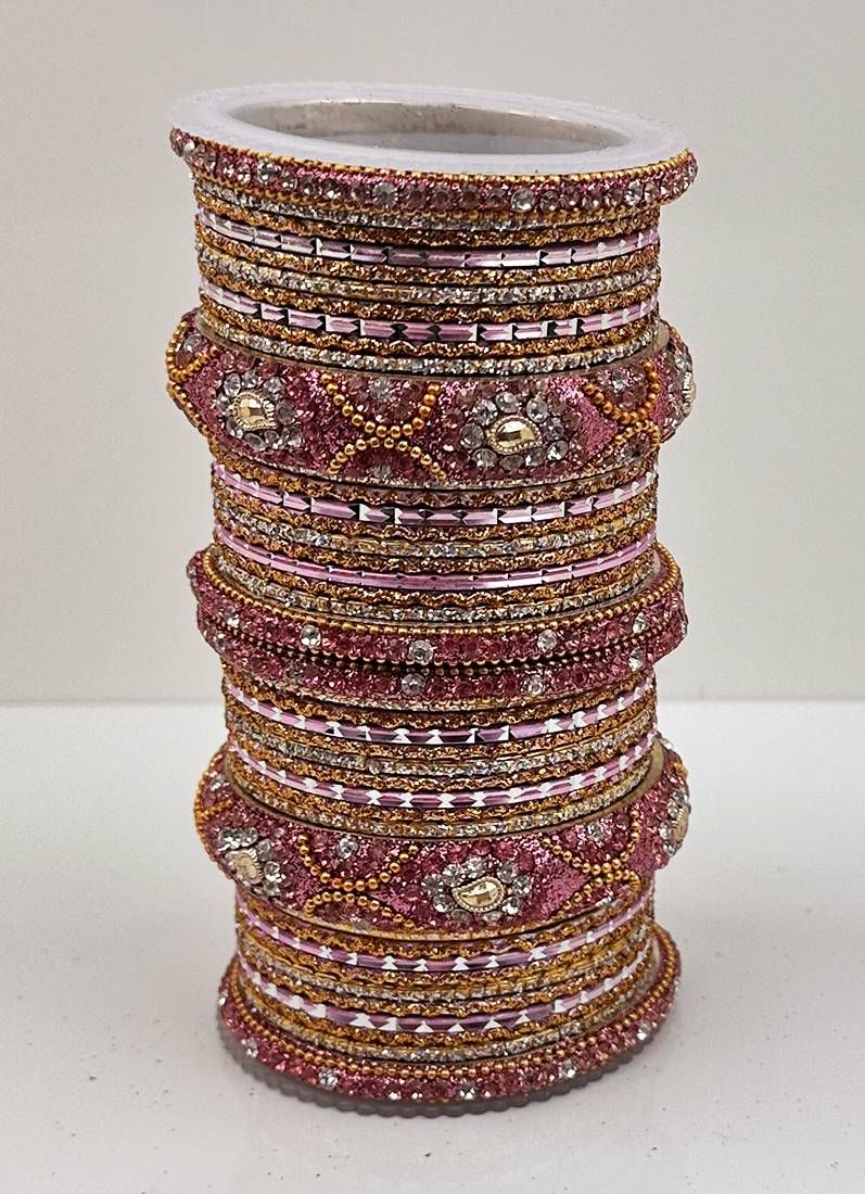 Buy Rose Pink Double Bangle Set