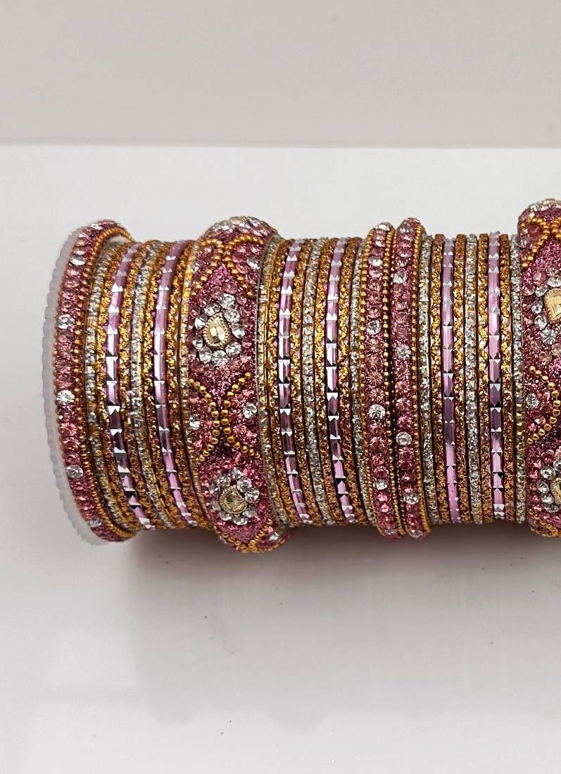 Buy Rose Pink Double Bangle Set