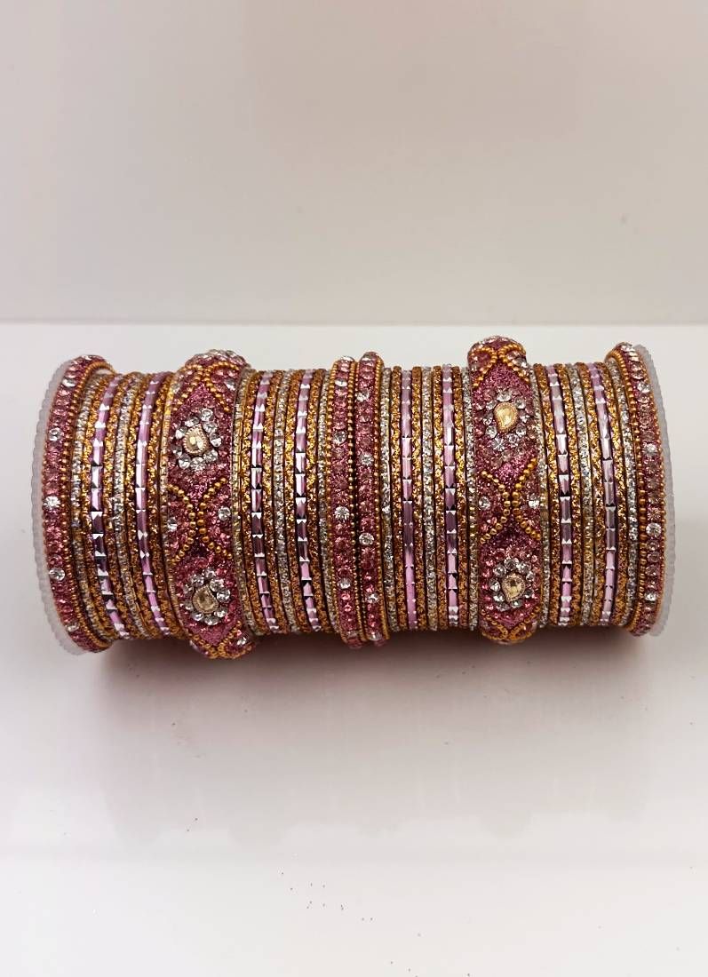 Buy Rose Pink Double Bangle Set