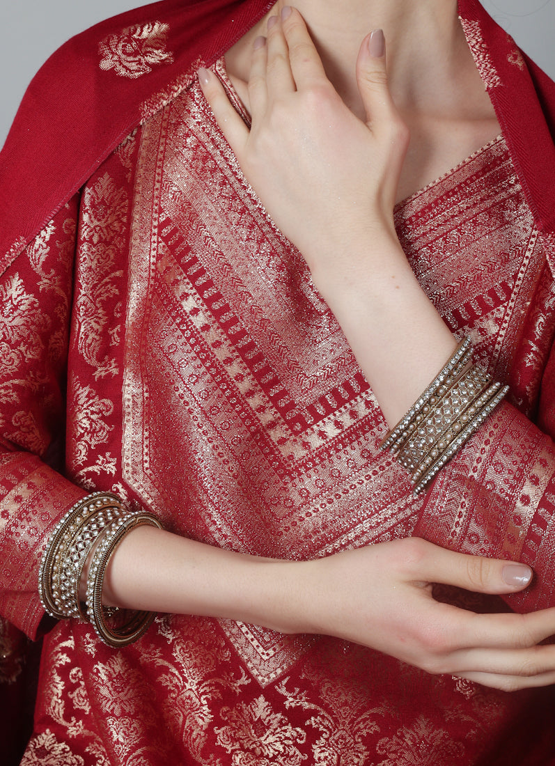 Womens Gold Multiple Kadha Mixed Bangle Set