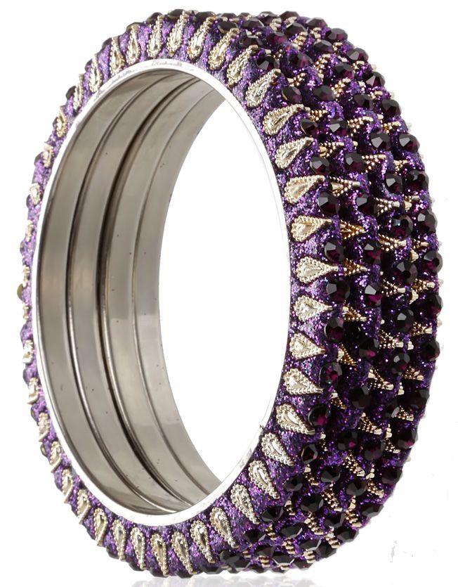 Buy Purple Crystal Bangle Set