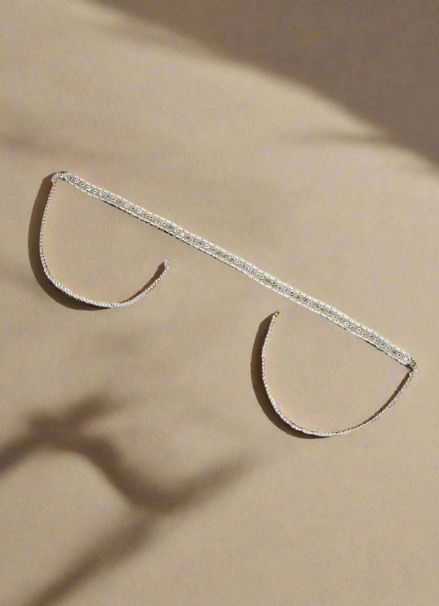 Buy Silver Pearl Diamonte Belt