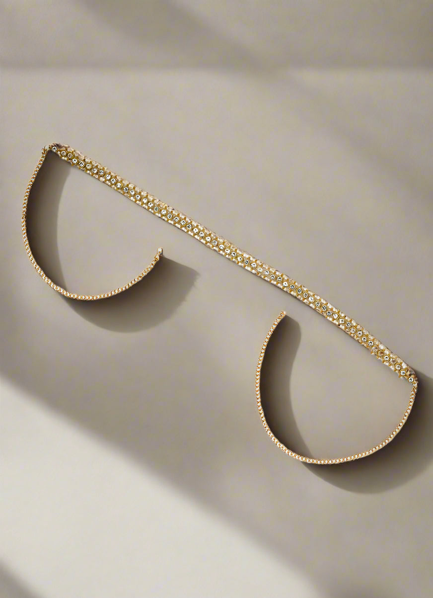 Buy White Gold Pearl Diamonte Belt