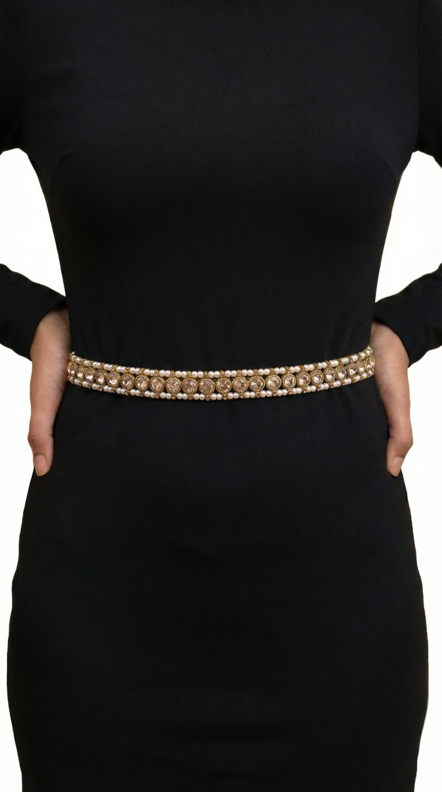 Gold Topaz Diamonte Embellished Waist Belt