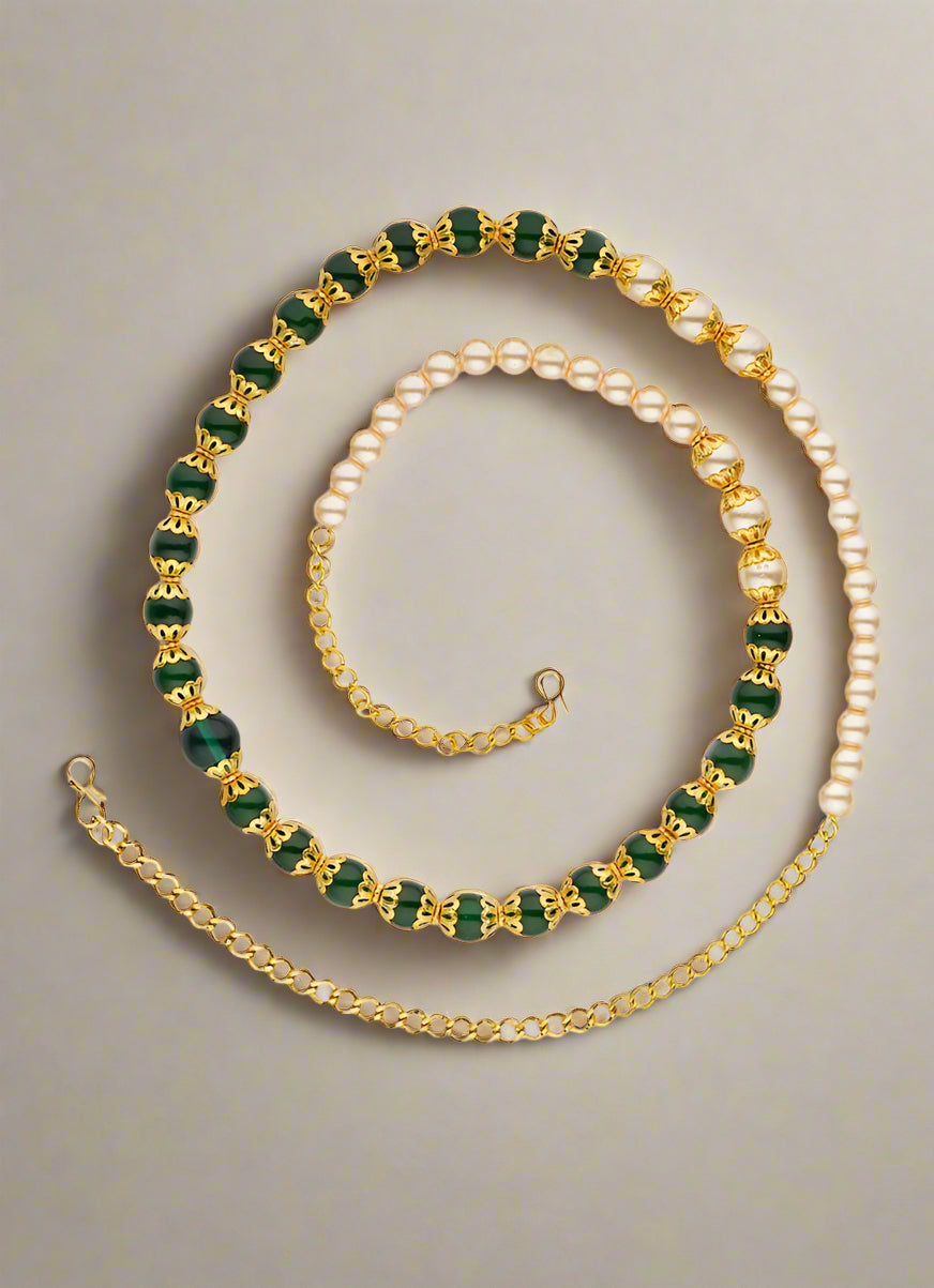 Buy Green Pearl Waist Belt