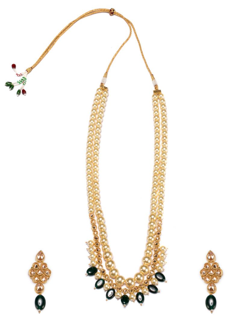 Buy Pearl & Emerald Rani Haar