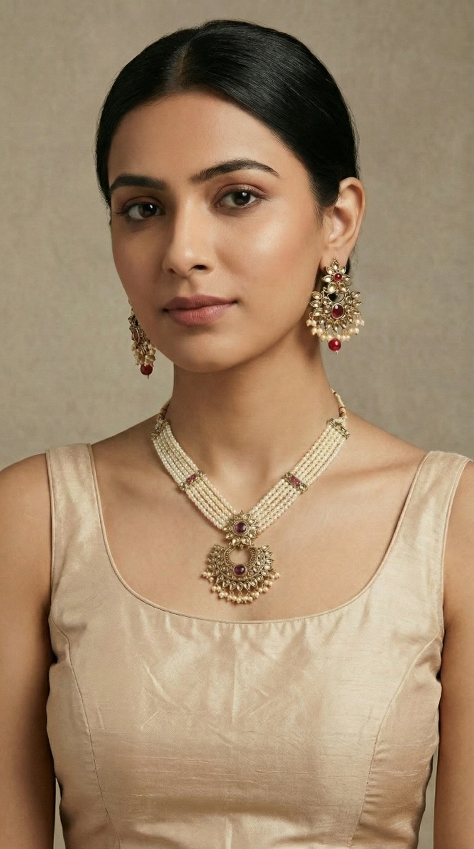 Pearl & Earring Chocker Set