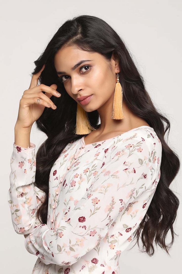 Peach Fringe Earrings